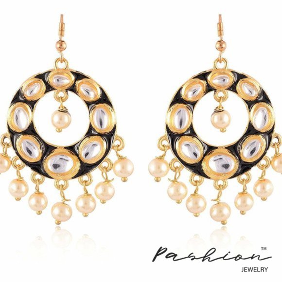 Enamel Statement Earrings - Picture 1 of 7